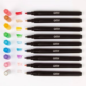 Omy feutres paillettes  étui de 9 feutr