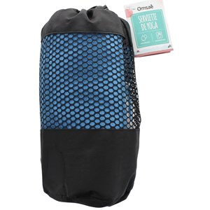Serviette de yoga anti-dérapante bleue
