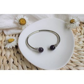 Bracelet cuivre aimants jonc améthyste