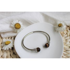 Bracelet cuivre aimants jonc œil tigre