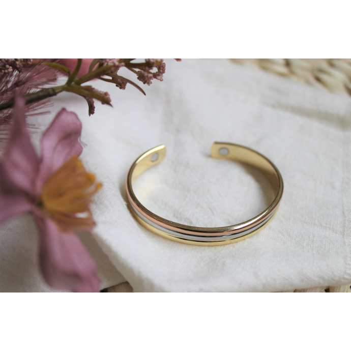 Bracelet Manchette En Laiton Rayé – Design Lisse, Fait Main, Or, Pour Occasion Spéciale