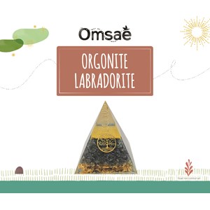Pyramide orgonite labradorite arbre vie