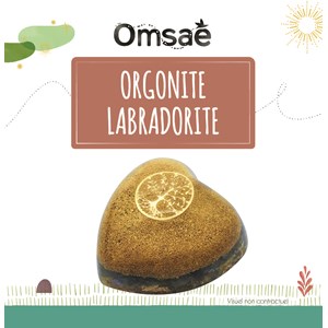 Coeur orgonite labradorite arbre de vie