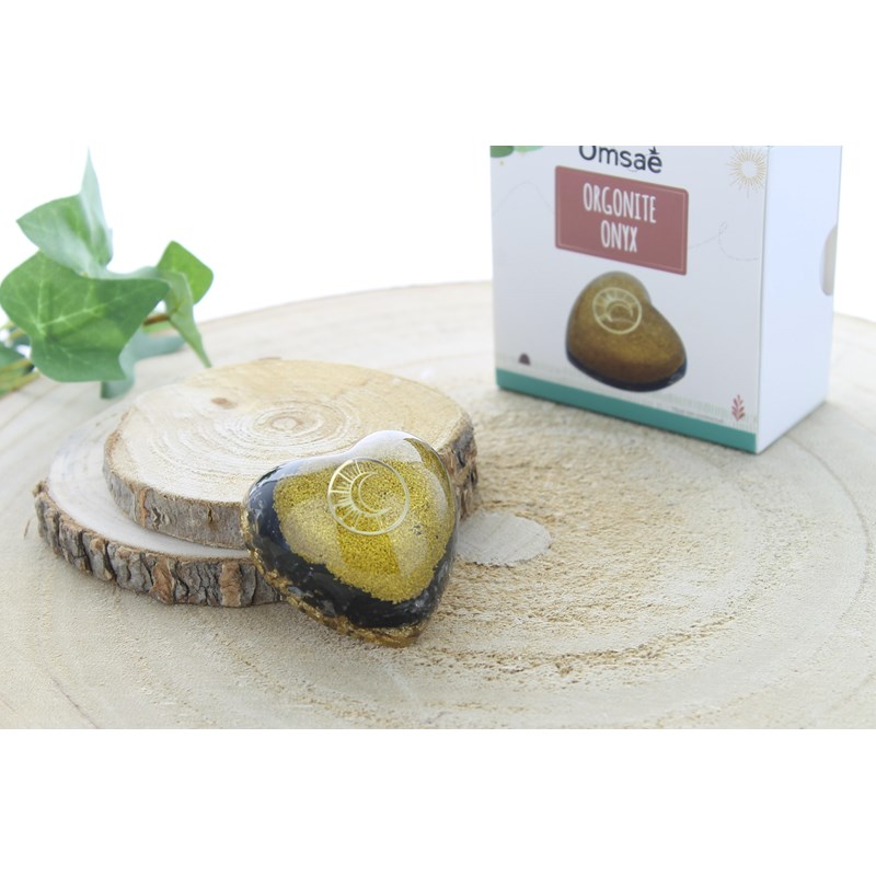 Coeur orgonite onyx lune