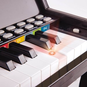 Piano droit interactif noir