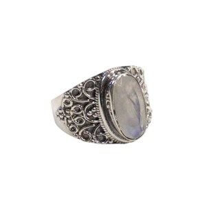 Bague pierre lune argent 925 geshna t54