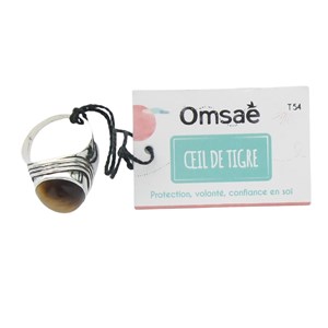 Bague oeil tigre argent 925 manika t54