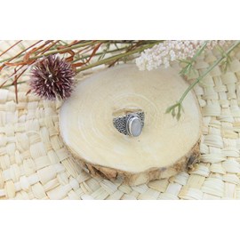 Bague pierre lune argent 925 geshna t52
