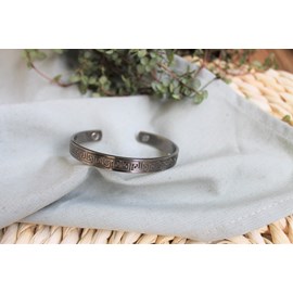 Bracelet cuivre aimants jonc argenté