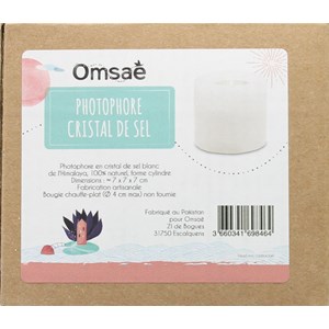 Photophore cristal de sel blanc cylindre