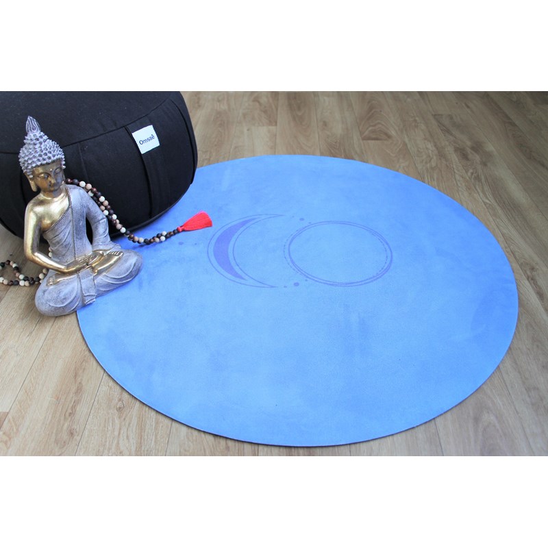 Omsaé - Tapis de méditation rond bleu