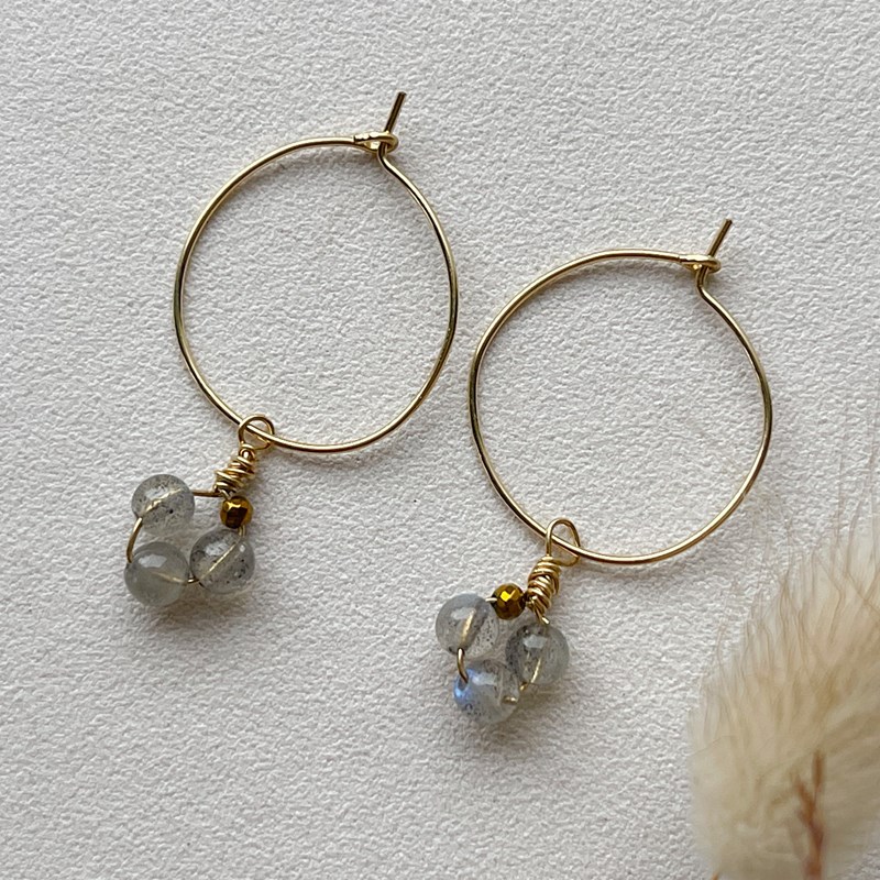 S’TELLE création bijoux. - Créoles iris labradorite