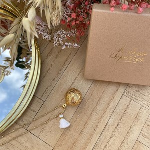 Bola de grossesse or gravé avec pompon