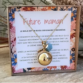 Bola de grossesse or avec amazonite