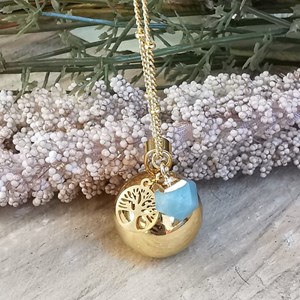 Bola de grossesse or avec amazonite