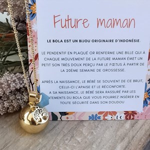Bola de grossesse or avec amazonite