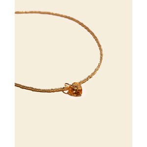 Collier cœur orange
