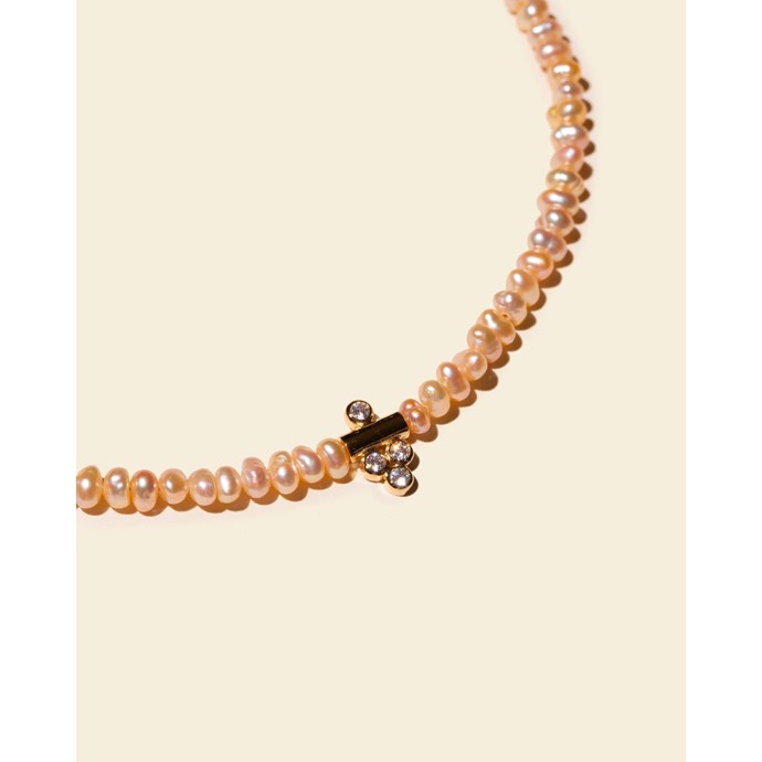 Collier Vintage Perles Nacrées 2 Tons - Acrylique Blanc - Pendentif Déco