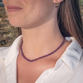 Collier serena en pierres améthyste