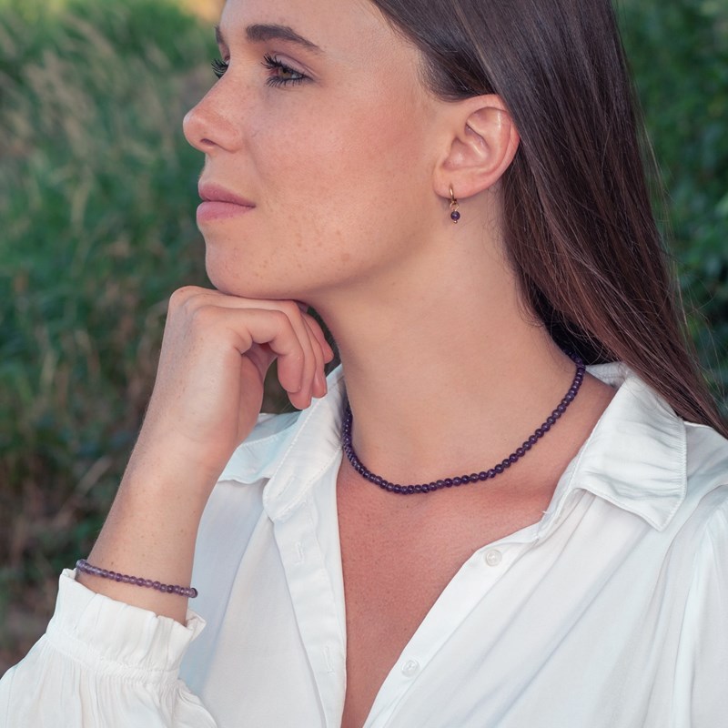 Parure serena en pierres améthyste