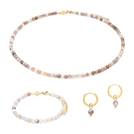 Parure serena en pierres agate botswana