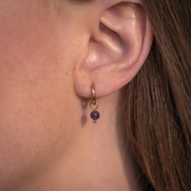 Boucles d'oreilles créoles améthyste