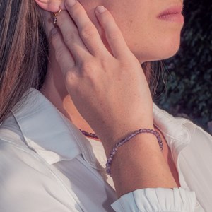 Boucles d'oreilles créoles améthyste