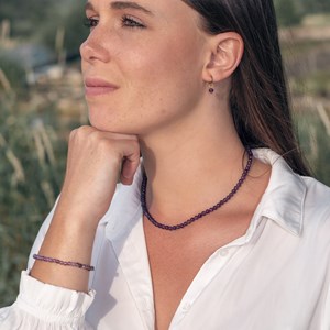 Boucles d'oreilles créoles améthyste