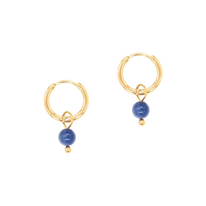 sloya - Boucles d'oreilles créoles sodalite