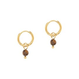 Boucles d'oreilles créoles oeil de tigre
