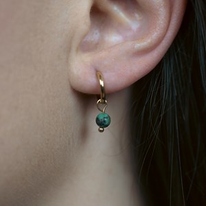 Boucles d'oreilles créoles turquoise