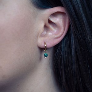 Boucles d'oreilles créoles turquoise