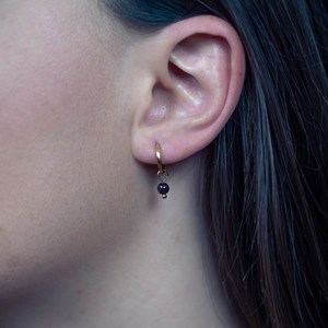 Boucles d'oreilles créoles grenat