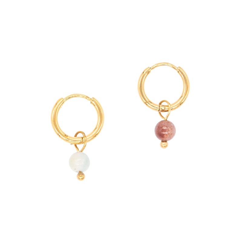 sloya - Boucles d'oreilles créoles amazonite