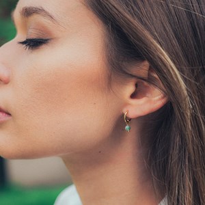Boucles d'oreilles créoles agate arbre