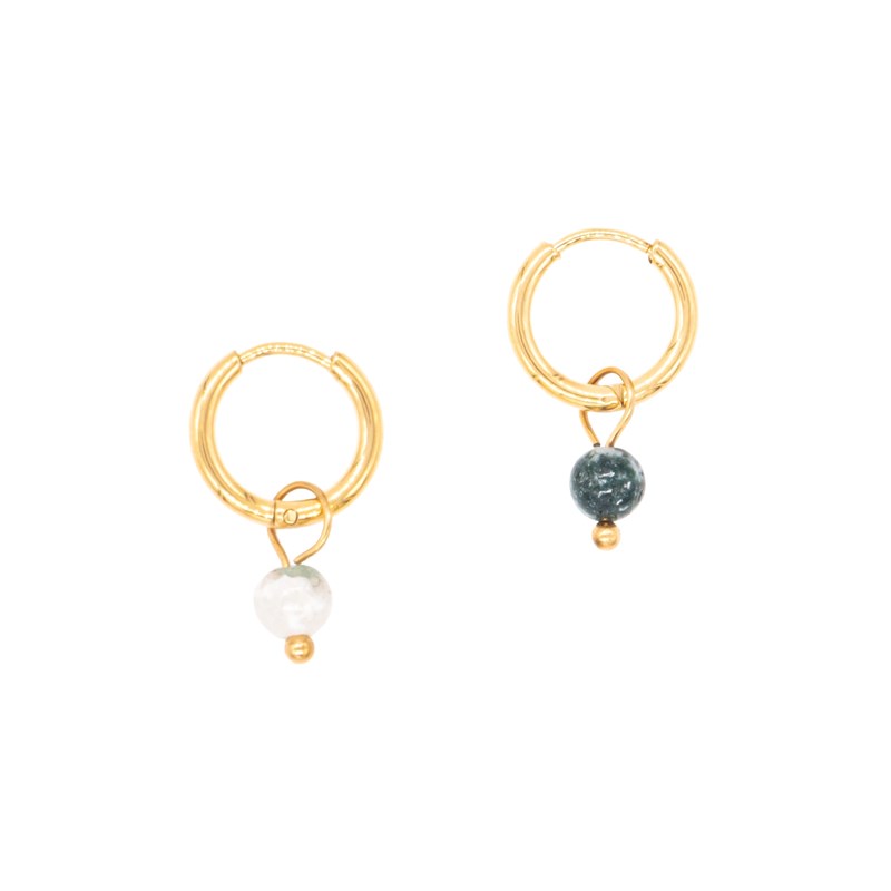 sloya - Boucles d'oreilles créoles agate arbre