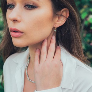 Boucles d'oreilles créoles agate arbre