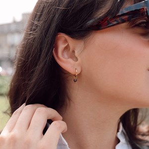 Boucles d'oreilles créoles tourmaline