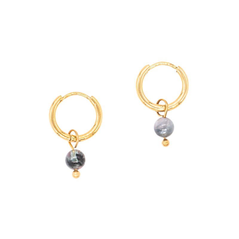 sloya - Boucles d'oreilles créoles tourmaline