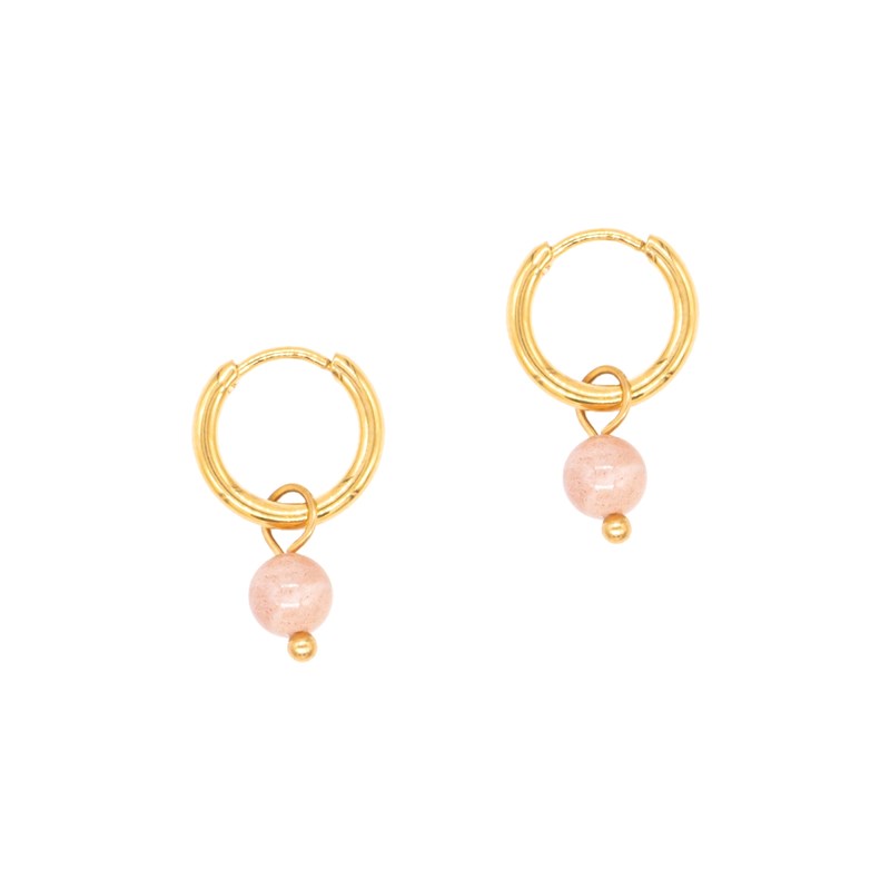 sloya - Boucles d'oreilles créoles pierre soleil