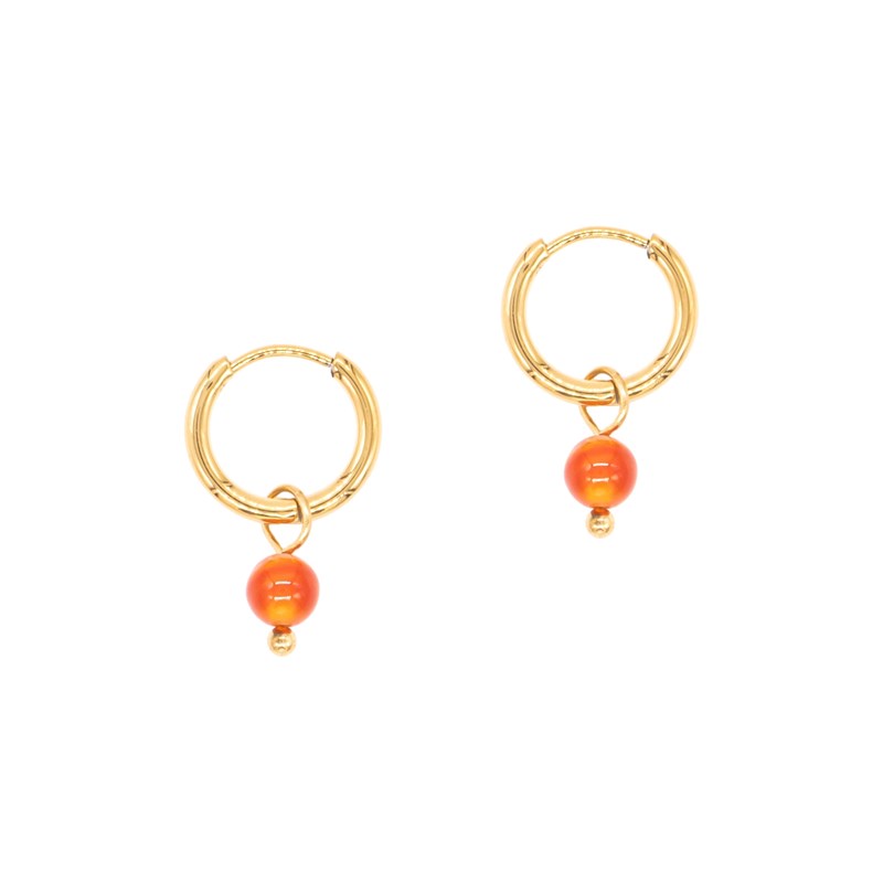 sloya - Boucles d'oreilles créoles cornaline