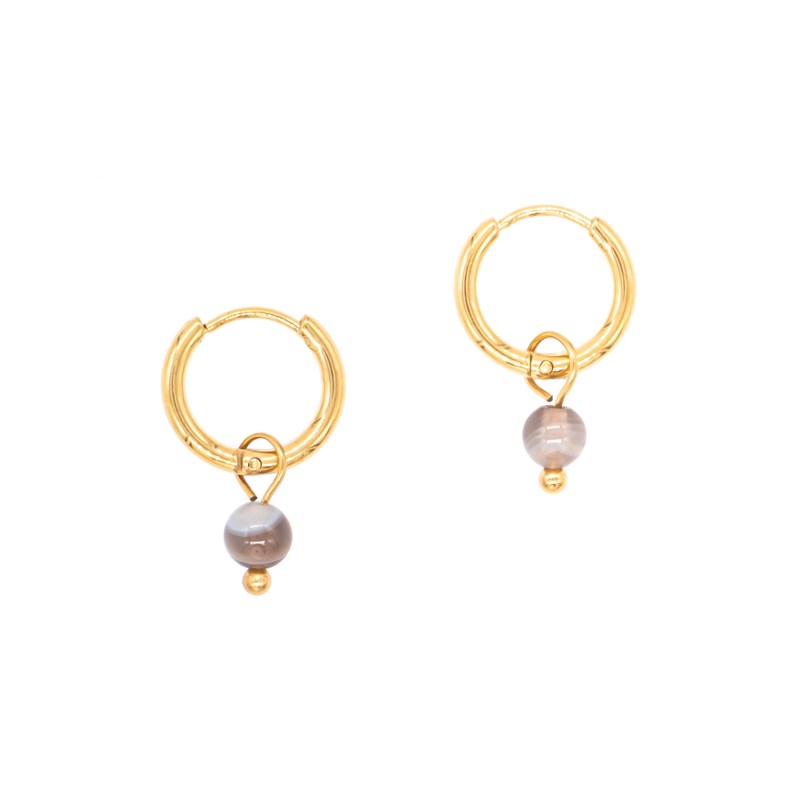 sloya - Boucles d'oreilles créoles agate
