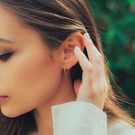 Boucles d'oreilles créoles spectrolite