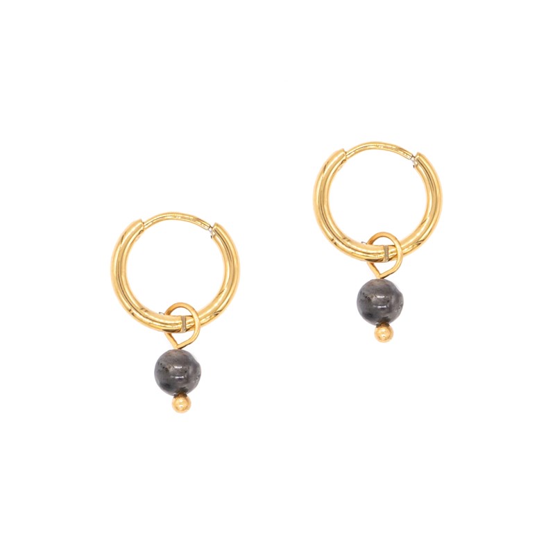 sloya - Boucles d'oreilles créoles spectrolite