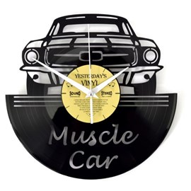Horloge vinyle recyclé muscle car