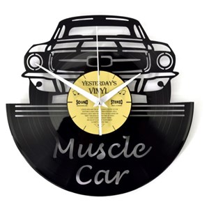 Horloge vinyle recyclé muscle car