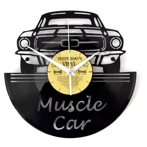 Horloge vinyle recyclé muscle car