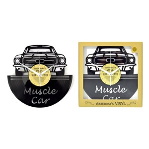 Horloge vinyle recyclé muscle car