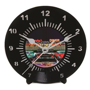 Horloge de table vinyle recyclé diner