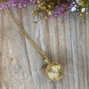 Bola de grossesse or gravé avec quartz